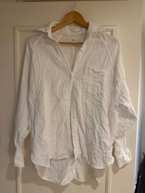 Wilfred Free White Linen-Blend Button Shirt